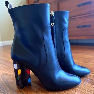 Louis Vuitton X YK Calfskin Monogram Silhouette Ankle Boots 37.5 Black